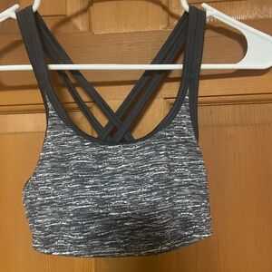 Women's Strappy Gray Sports Bra